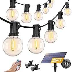 ZJOJO Solar Outdoor String Lights 35FT G40 Globe