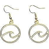 Small Gold Wave dangle earrings
