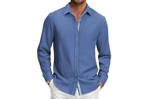 HMIYA Mens Shirts Long Sleeve Dress Shirt