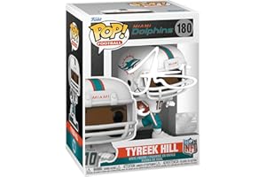 HOFSM.COM HALL OF FAME SPORTS MEMORABILIA Tyreek Hill #180 Facsimile Signed Reprint Laser Autographed Funko POP! Football NFL: Miami Dolphins Figurine with Protector Case
