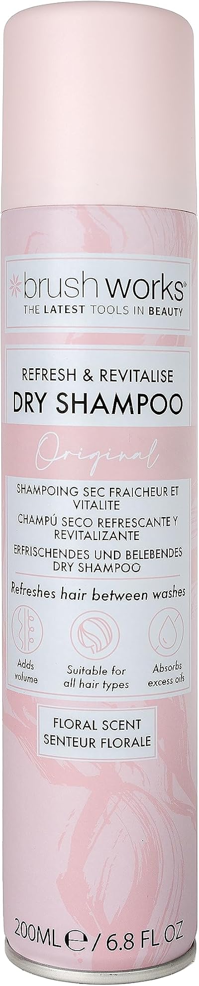 Brushworks Refresh & Revitalise Floral Dry Shampoo 200ml Cruelty-Free