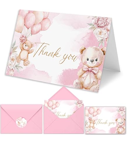 Hadley Designs 24 Elephant Baby Shower Thank You Cards With Envelopes...
