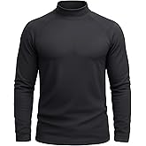 NASBING Mens Thermal Shirt Mock Turtle Neck Fleece Lined Base Layer Cold Weather Long Sleeve Undershirt Winter Underwear Tops