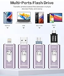 TEARMOS 128GB Flash Drive for iPhone Photo Stick