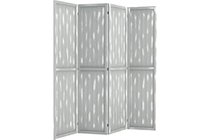 HOMCOM 5.6 FT. Tall 4-Panel Room Divider, Rustic White Panel Freestanding Folding Privacy Screen Panels, Partition Wall Divid