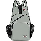 Afreter Crossbody Sling Backpack Men and Women Sling Bag Shoulder Backpack Travel Hiking Chest Bag Daypack (Grey)