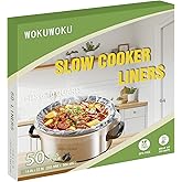 WOKUWOKU Slow Cooker Liners, 50 Cooking Bags Extra Large Disposable Pot Liner Plastic Bags for 6QT to 10QT Slow Cooker Cooking Pans, 14“ x 22”, 50 Liners