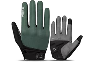 INBIKE Cycling Gloves Road Bike Memory Gel Padded Gloves for Men Women, Touchscreen Full Finger Shock-Absorbing Biking Gloves