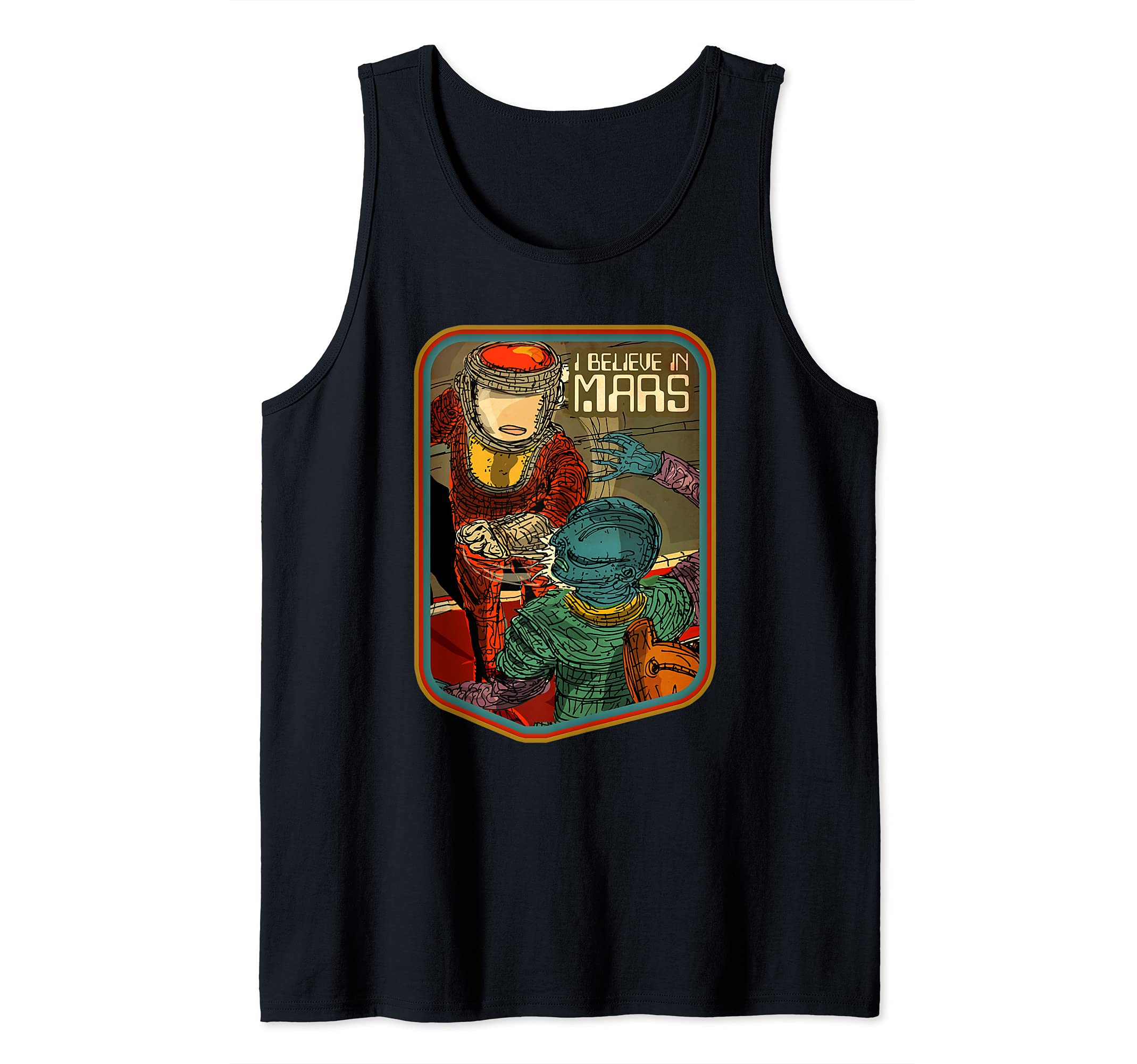 NASA I Believe in MARS Fun Anime Art for Space and Science Tank Top
