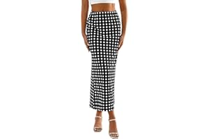 SOFIA'S CHOICE Women's Polka Dot Maxi Skirt Vintage Retro A Line Club Flare Midi Skirt