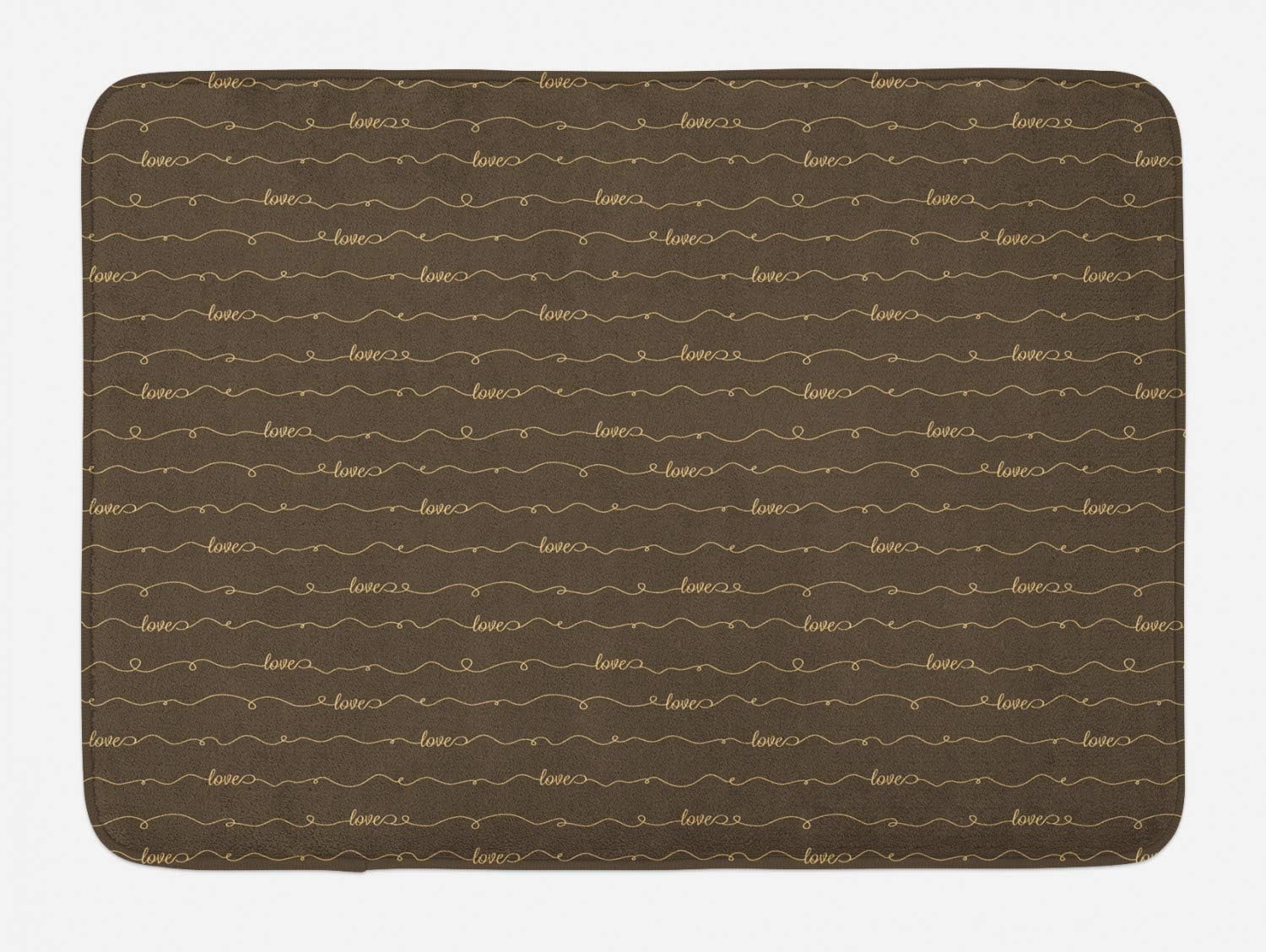 Ambesonne Brown Bath Mat, Dark Brown Backdrop Image with