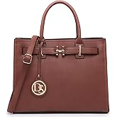 Dasein Women Satchel Purses Handbags Belted Top-handle Work Tote Shoulder Bags with Long Strap