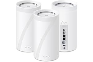 TP-Link Deco BE85 (3-Pack) BE22000 Tri-Band WiFi 7 Mesh System – Up to 22 Gbps, 2× 10G + 2× 2.5G Ports, AI-Driven Mesh, 8× Hi