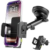 Bracketron TripGrip Car Phone Mount, Dashboard Vent &amp; Window Phone Holder | Spring-loaded anti-vibration clips, holds up to 3.5" wide, extendable arm, folding support legs, vent or suction mount