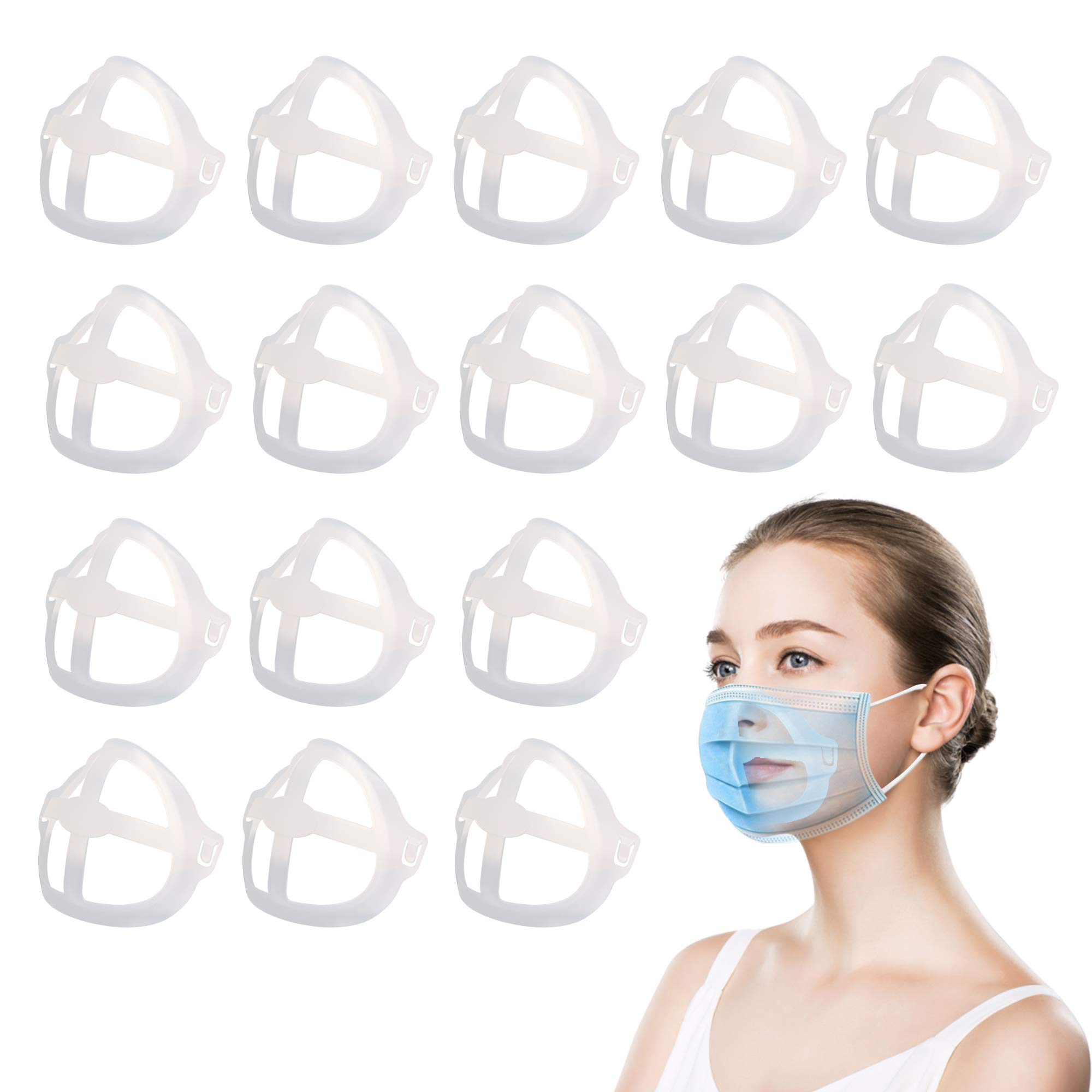 Photo 1 of Tirdkid 16Pcs Face Bracket for Mask -3D Mask Bracket -Face Mask Internal Support Frame, More Space for Comfortable Breathing, Lipstick Protector ?Washable Reusable
