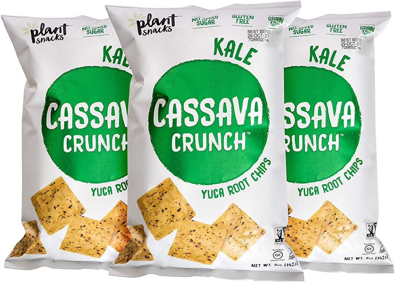 Plant Snacks Cassava Crunch, Kale, Yuca Root Chips 5 oz (Pack of 3)