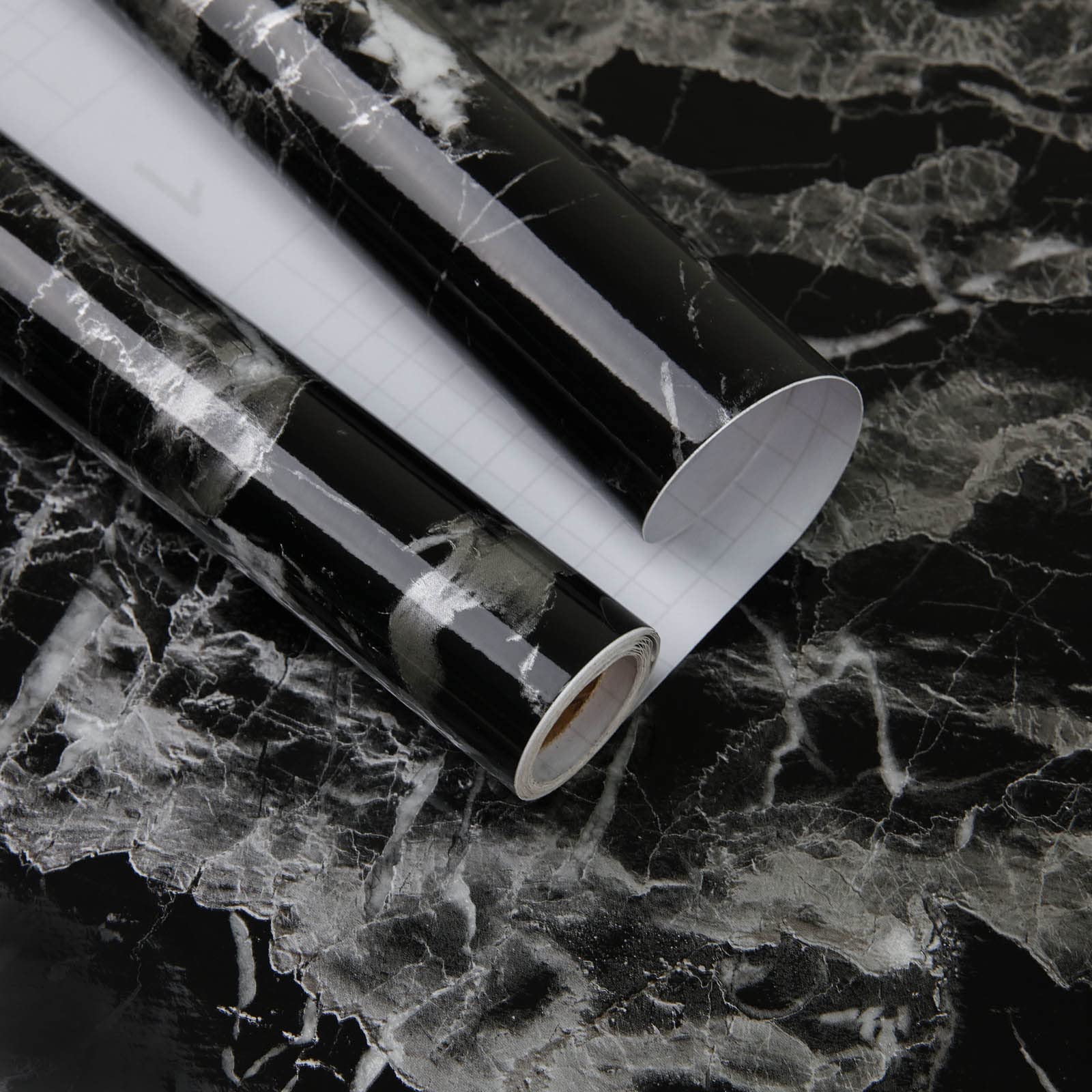 Photo 1 of Abyssaly Black Marble Contcact Paper 17.7“×196” Peel and Stick Wallpaper Self Adhesive Removable Wallpaper Waterproof Thicken Vinyl Roll Easy to Apply for Kitchen Countertop, Back Panel, Table Wall