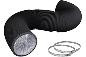 Daisypower 6 Inch Dryer Vent Hose,6.5 Feet Aluminum Insulated Air Ducting Hose Tube for HVAC Heating Cooling Ventilation and 