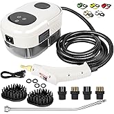 HCCTWOOW 2500W Handheld Steam Cleaner,Steamer for Cleaning,15SFast Heating High Pressure Portable Steam Cleaner w/5 Brushes and Extended Rod (White)