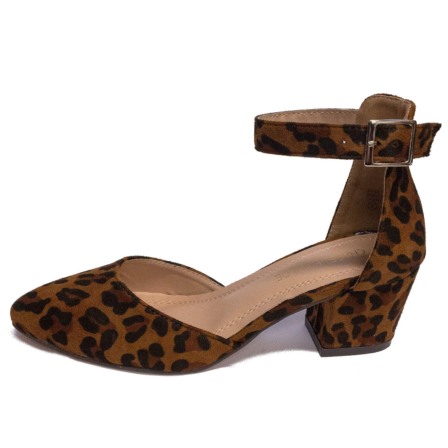 Chase & Chloe Retro Vintage Tear-Drop Chunky Heel Women's D'Orsay Pump Shoes - Image 3