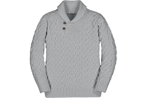 Teurkia Boys' Casual Knit Cable Turtleneck Sweater Rib Cuff Pullover for Kids