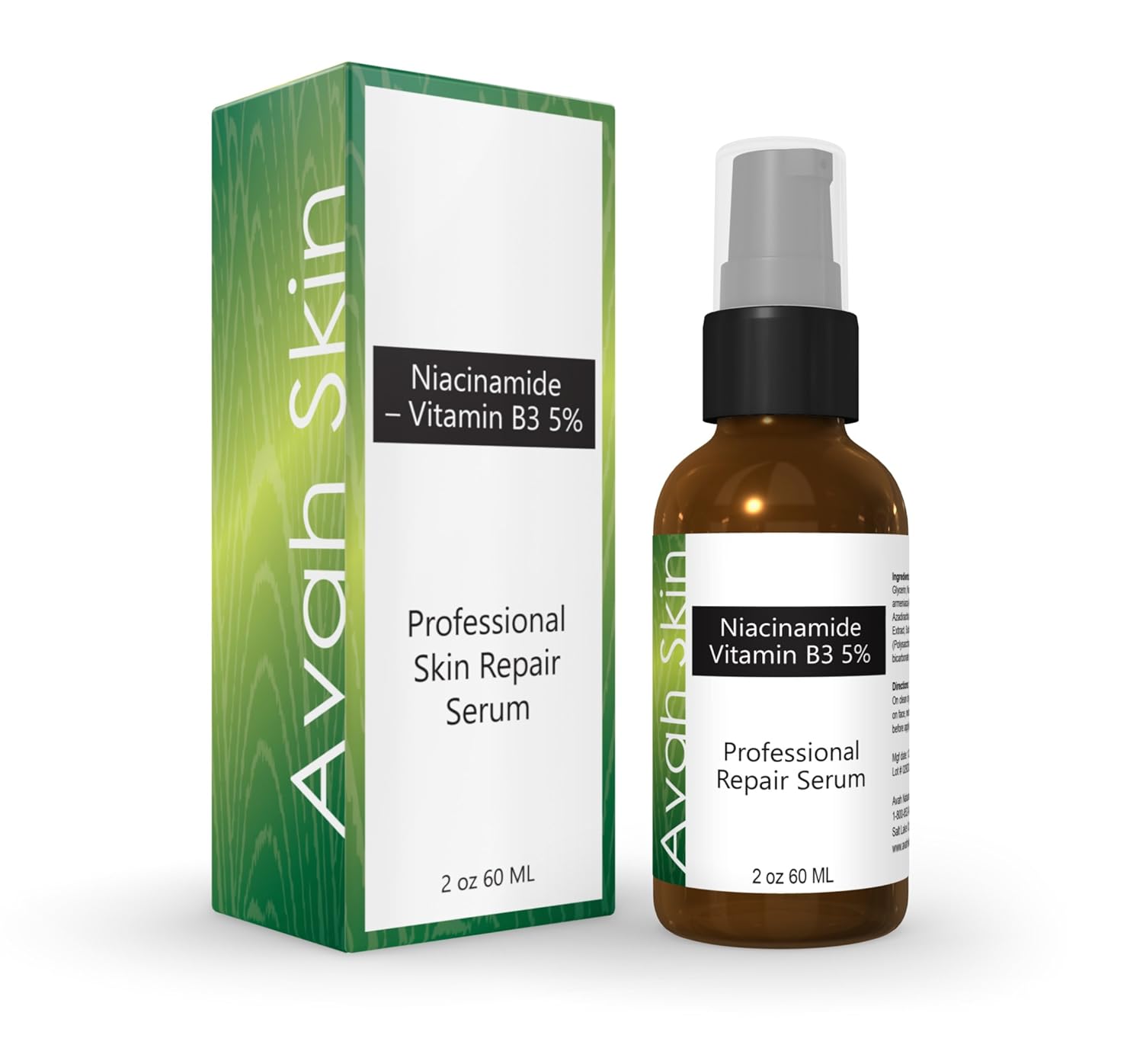 Niacinamide Vitamin B3 5 Facial Cream Serum, 2 Ounces. With Neem Oil