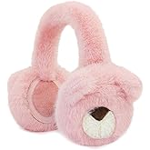 POMIJIAN Kids Winter Ear Muffs Fuzzy Foldable Earmuffs Girls Soft Fluffy Ear Warmer Boys Toddler Cute Ear Cover for Cold