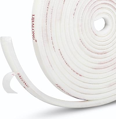 fowong Draft Excluder for Windows and Doors, 4.9m White Brush Seal