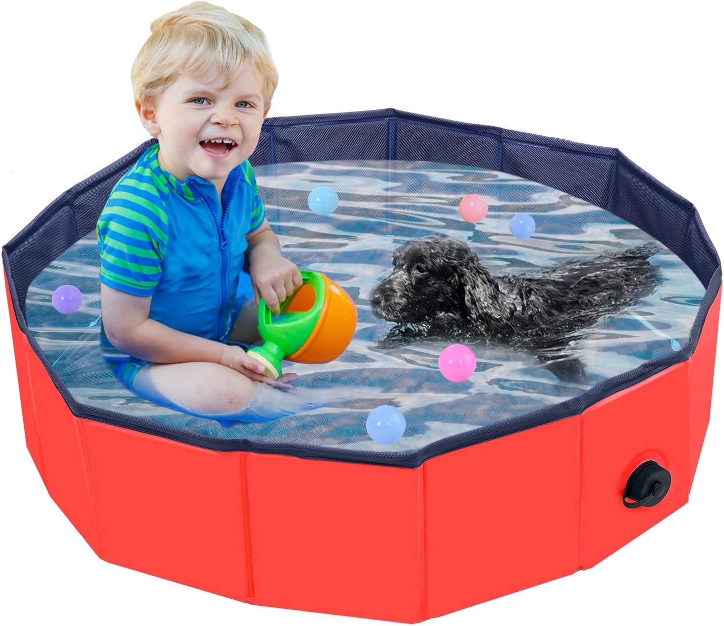 JIIKOOAI PVC Pet Foldable Swimming Pool Dogs Cats Bathing Tub Portable