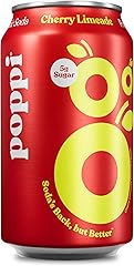 Poppi Sparkling Prebiotic Soda Beverage with Apple Cider Vinegar, Seltzer Water and Fruit Juice, Cherry Limeade Flavor, 12 Fl