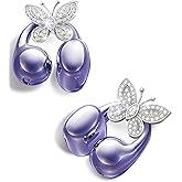 King Lucky Open Ear Earbuds Clip on Wireless Bluetooth 5.4 Headphones with Mic,50H Play,ENC Call,Waterproof,Jewelry Ear Buds,Comfortable for Small Ears&Glasses Wearers,Workouts (01-Purple)