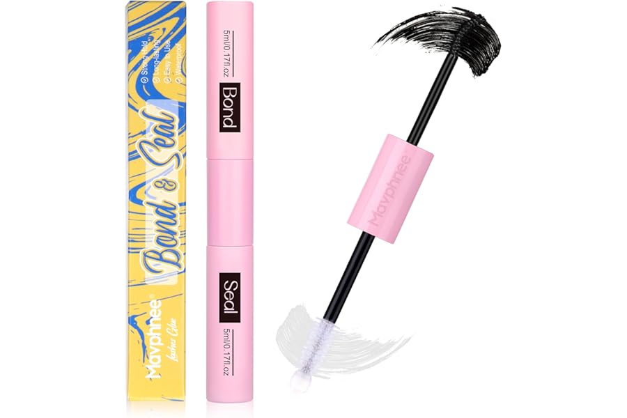 Lash Glue Bond and Seal Long Lasting Strong Hold Waterproof 2 in 1 Cluster Eyelash Glue for DIY Lash Extensions by Mavphnee