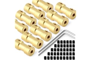 QCDENG 10pcs 2.3mm to 3mm Brass Shaft Coupling Joint Connector, Motor Shaft Extension Connector