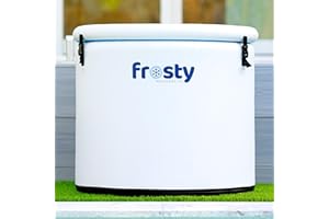 FROSTY RECOVERY CO. Ice Pod Pro Cold Plunge - Inflatable Ice Tub for Cold Water Therapy - Pro Grade Cold Plunge with Water Chiller Compatibility - The Ice Pod Cold Plunge Tub for Ice Bath & Ice Plunge (Light Gray)