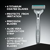 Wilkinson Sword Quattro Essential 4 For Men Sensitive Titanium Razor 12 Refills view 2