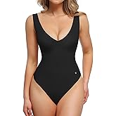 Popilush Body Suits for Women - Going Out Tank Tops - Plunge Deep V Neck Backless Sleeveless Tummy Control Shapewear Bodysuit