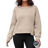 ONFERS Cropped Sweatshirt for Women Crewneck Fleece Pullover Tops Oversized Sweater Fashion Fall Outfits