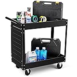 2 Tier Metal Utility Cart,330 Lbs Metal Heavy Duty