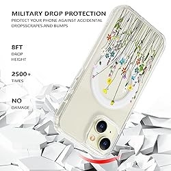 Tcaraersing for iPhone 15 Clear Flower Magnetic