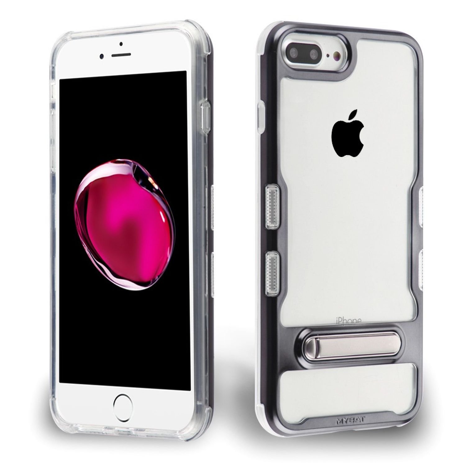 Apple Tuff Plusケース Mybat 7 6s Stand Plus Iphone Metal Clear Panoviewデュアルレイヤ 衝撃吸収 保護ハイブリッドスタンドpc Tpuゴムケースと互換性apple クリア 7 Plus Magnetic 6 Gun 8 6s 8 Plus Plus With Plus Plus Electroplated Plus