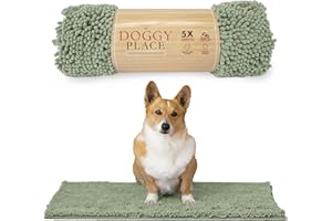 My Doggy Place Microfiber Dog Mat for Muddy Paws, 31" x 20" Sage - Absorbent and Quick-Drying Dog Paw Cleaning Mat, Washer and Dryer Safe - Non-Slip Rubber Backed Dog Floor Mat, Medium