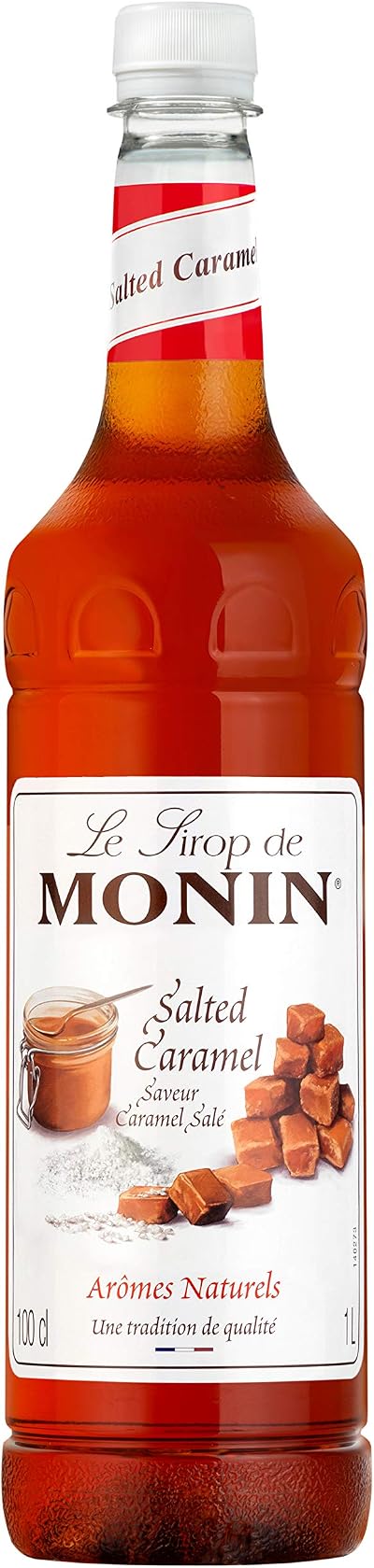 Monin Premium Salted Caramel Syrup 1L for Coffee Cocktails Vegan