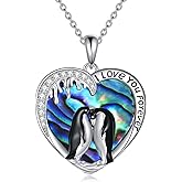 Penguin/Cat/Horse/Elephant/Wolf/Hummingbird/Giraffe/Eagle Pendant Necklace Sterling Silver I Love You Forever Animal Necklace Jewelry Gifts for Women