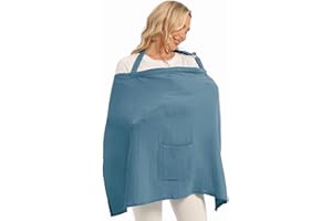 Wimst Muslin Nursing Cover Breastfeeding for Women, Soft and Breathable BreastFeeding Cover with Rigid Hoop for Nursing Apron