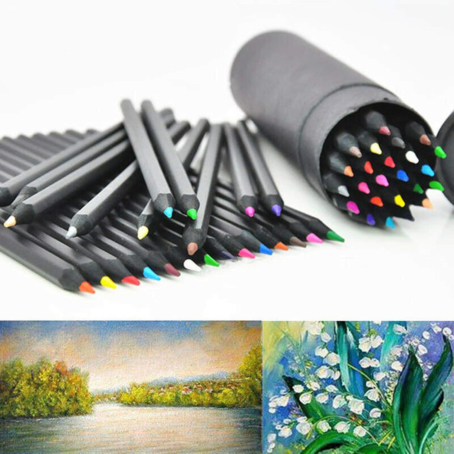 72 Professional Colored Pencils, Artist Pencils Set With 2 X 50 Page Drawing Pad(A4), Premium Artist Soft Series Lead With Vibrant Colors For Sketching, Shading & Coloring In Tin Box
