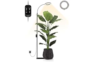 GLOWRIUM 24W LED Grow Light for Indoor Plants, 23.5-71" Adjustable Height, 3-Growing Full Spectrum for Tall Grow Light, High PPFD, 3/9/12/16H Timer, 6-Level Dimming, Ideal for Large Tall Plants