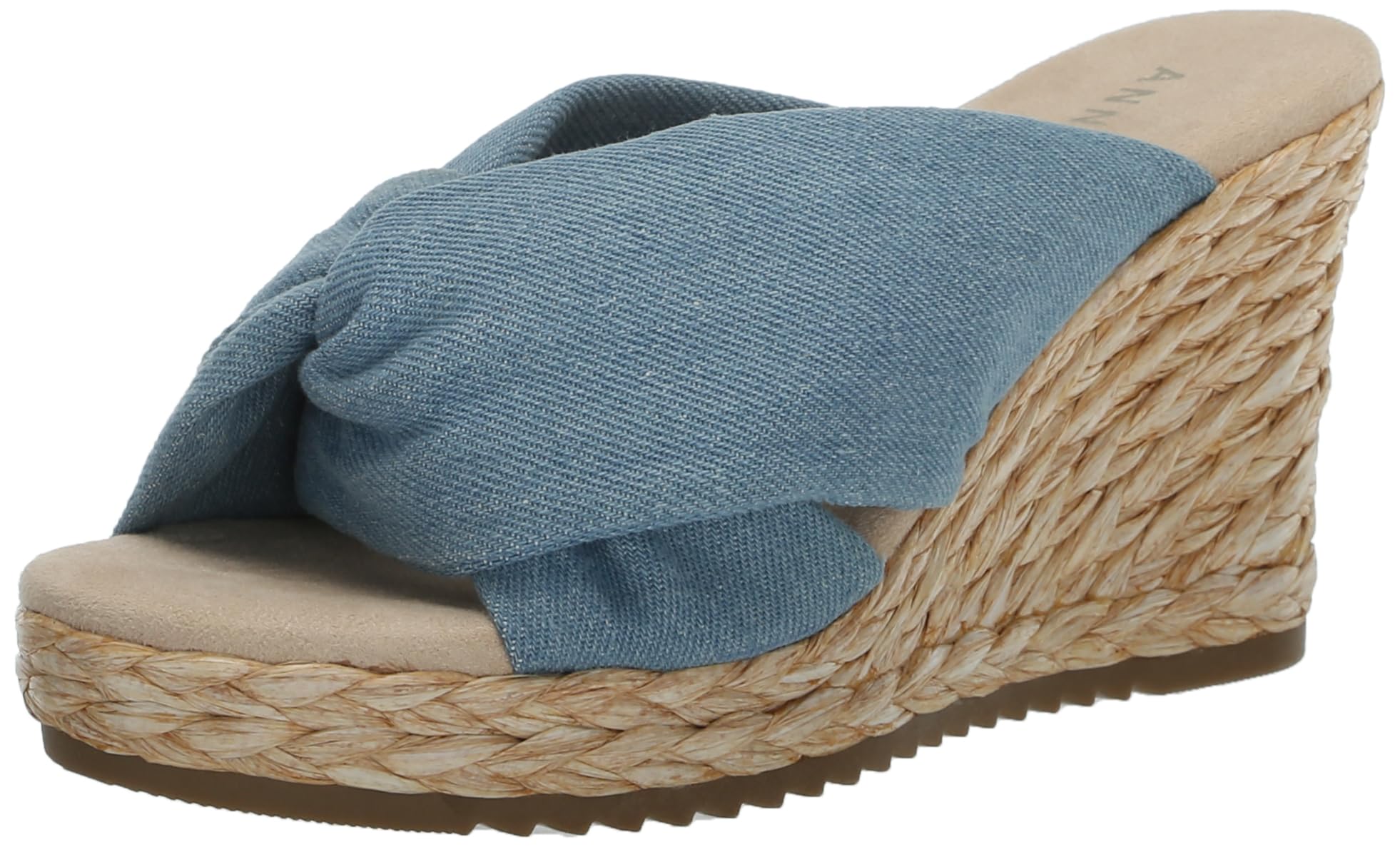 Anne Klein Women’s Winnie Espadrille Wedge, Denim, 7
