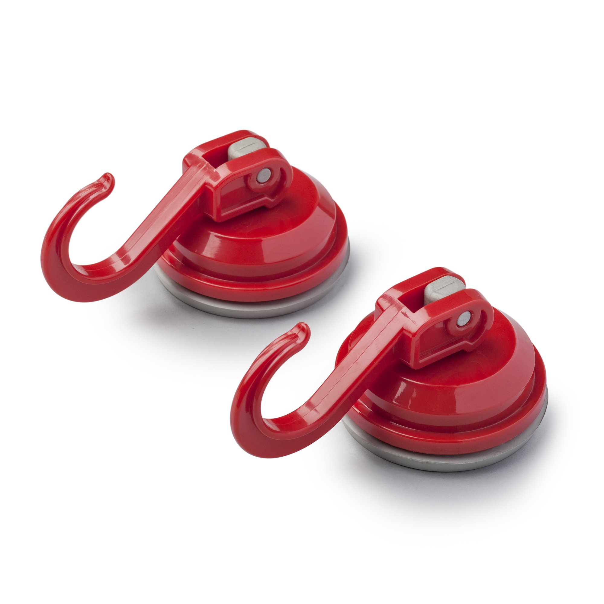 Zeal ‘Click & Secure’ Vacuum Suction Cup Hooks, Set of 2 – Red