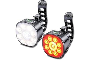 Dubluny Bike Lights Front and Back for Night Riding Safety,Super Bright Headlight and Red Rear Tail,IP65 Waterproof USB Charg