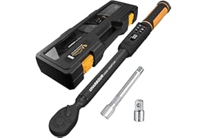 Uharbour Digital Torque Wrench 3/8 Drive, 1.5-99.5 ft-lbs./6.8-135Nm Range, Electric Torque Wrench with Dual Direction Ratchet, ±1% Accuracy with Vibration, Buzzer and LED Alert